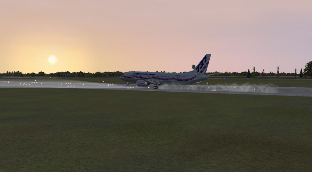 Touchdown in Aalborg just before sunset